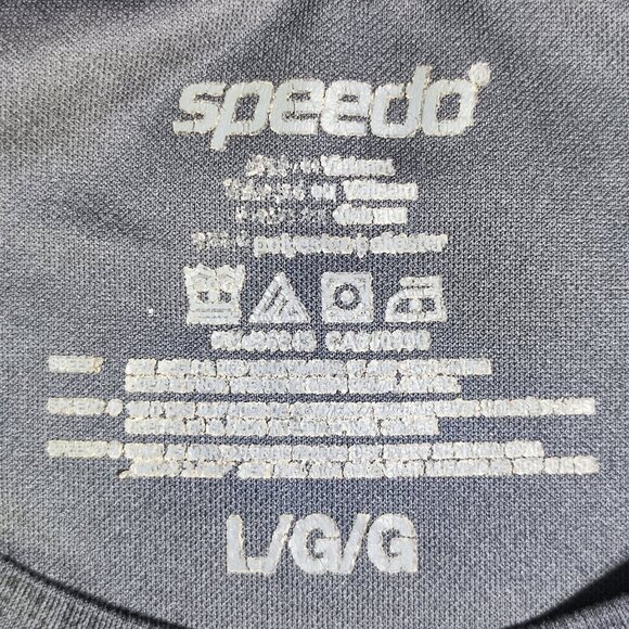 Speedo Block the Burn swim shirt men's size L grey black UV guard - Picture 4 of 10